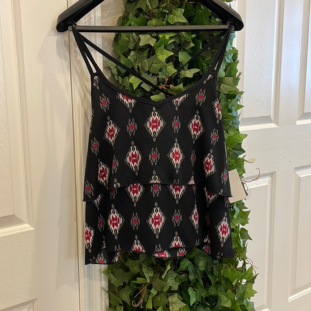 Patterned Black Blouse